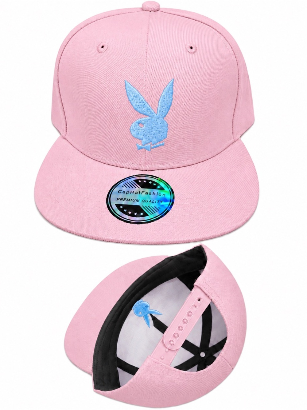 Playboy Pink Snapback Cap with Blue Bunny Logo playboy hat new playboy bunny cap